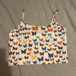 Shien crop top butterfly never wore medium